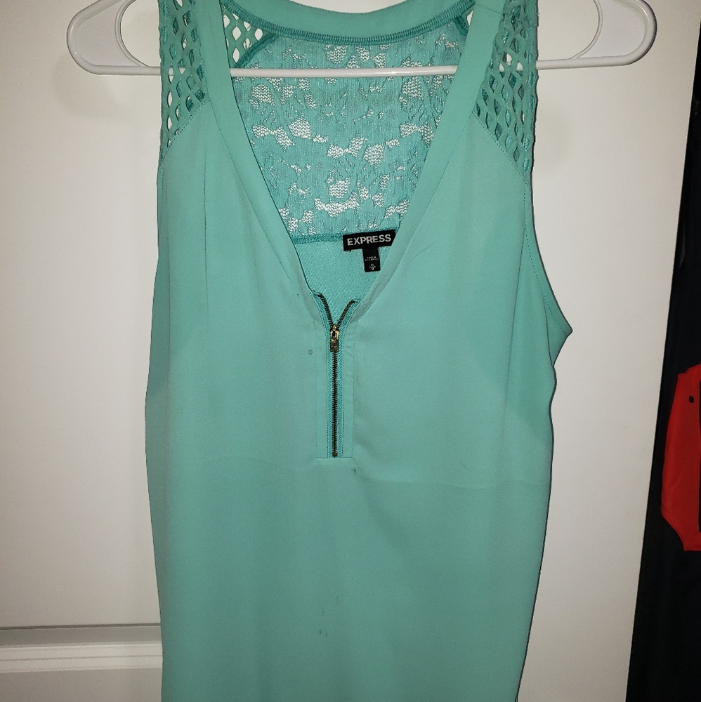Aqua Express zip front tank lace back